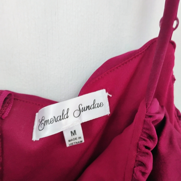 Emerald Sundae Burgundy Flare Dress - Picture 3 of 4